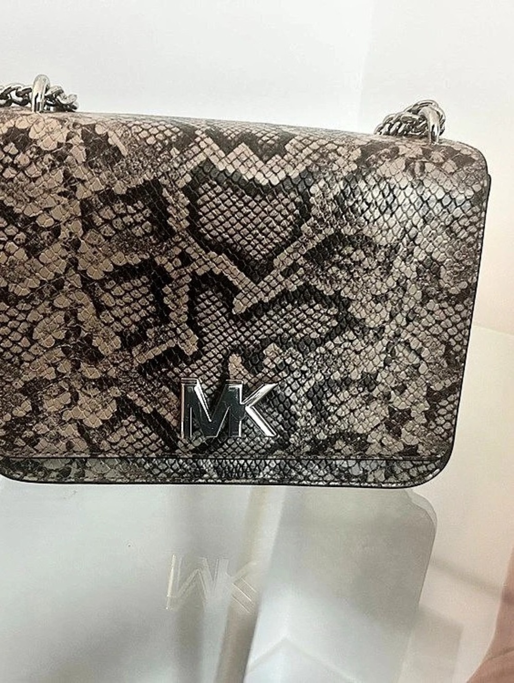 Michael Kors Greenwich Medium Snake-Embossed Leather Convertible Shoulder Bag
